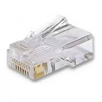 Набір конектор RJ45 10 шт + ковпачок під RJ45 синій 10 шт, фото 3