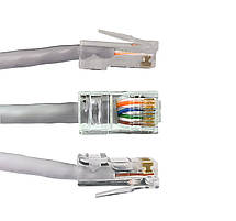 Набір конектор RJ45 10 шт + ковпачок під RJ45 синій 10 шт, фото 6
