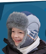 Шапка-вушанка для хлопчика TuTu Сибір арт. 3-000852(50-52, 54-56)
