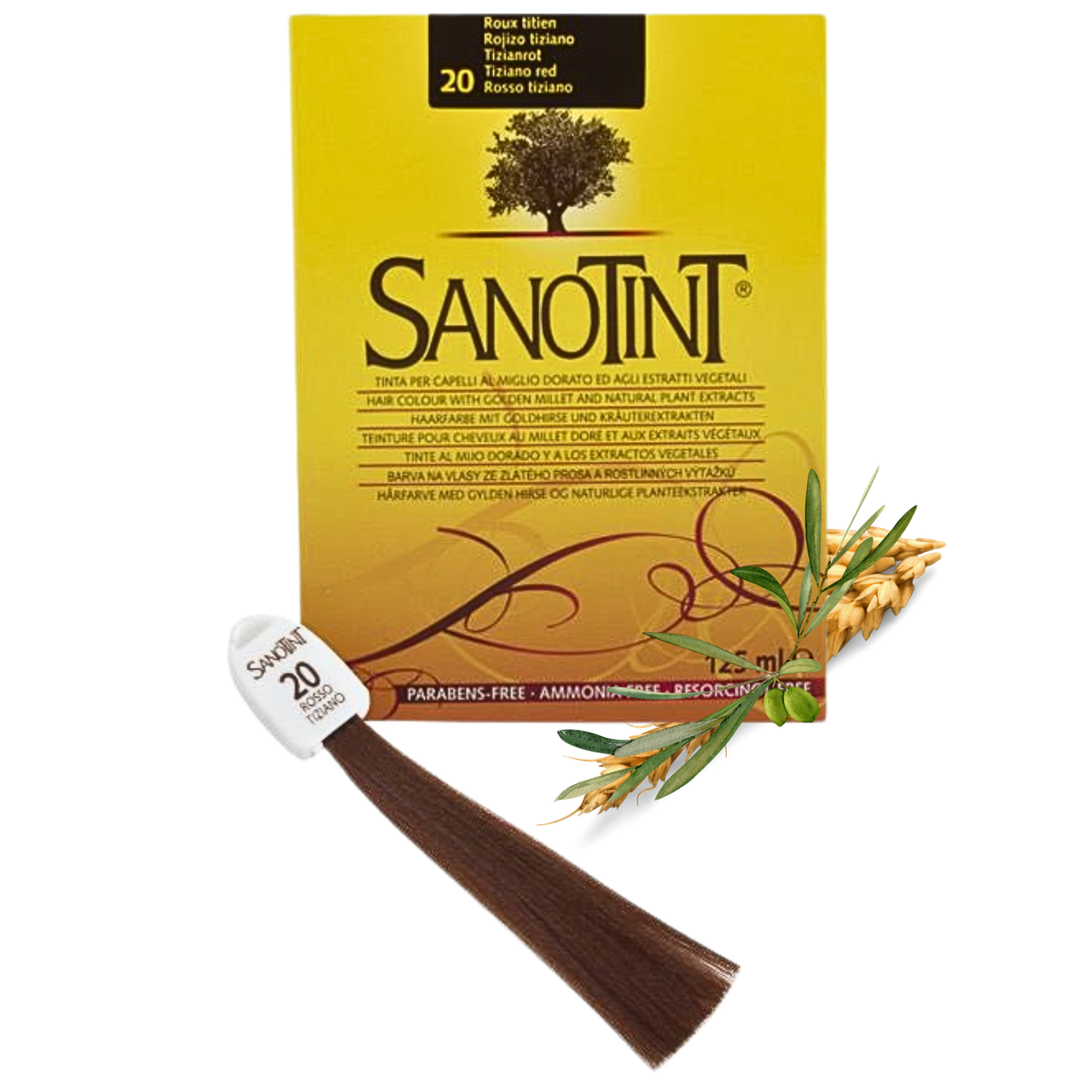 Фарба для волосся Червоний Тиціан #20 Санотинт Sanotint Classic Вівасан Швейцарія 125 мл