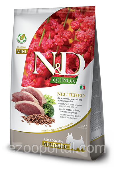 Сухий корм для собак Farmina N&D Quinoa NEUTERED ADULT MINI 2,5кг для стерилізованих собак