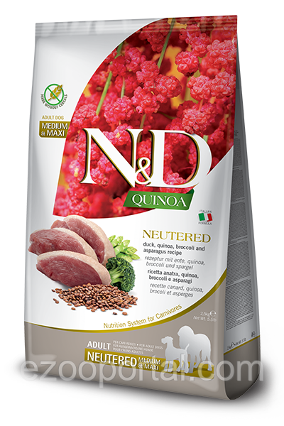 Сухий корм для собак Farmina N&D Quinoa NEUTERED ADULT MEDIUM & MAXI 12кг для стерилізованих собак, фото 1
