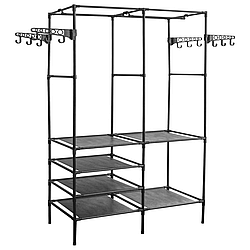 Подвійна вішалка для одягу з полицями 174х86х44см, CLOTHES RACK / Підлогова стійка в передпокій / Стійка-вішалка