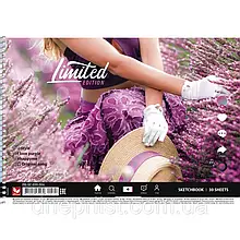 Альбом для малювання 30 л, A4, спіраль, лак "Школярик" / I love purple