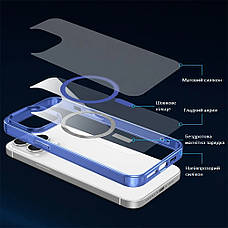 Протиударний чохол Magnetic з кольоровою рамкою та Magsafe для IPhone 14 White, фото 4