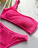 Рожевий купальник на одне плече, жіночий рожевий купальник жатка S, фото 6
