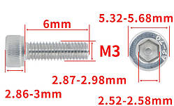Гвинт із шестигранною головкою DIN912 M3*6 Болт із циліндричною головкою та внутрішнім шестигранником