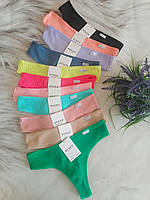 Стрінги жіночі бавовна рубчик 42-48р 11 кольорів