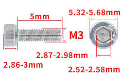 Гвинт із шестигранною головкою DIN912 M3*5 Болт із циліндричною головкою та внутрішнім шестигранником