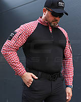 Убакс бойова сорочка URBAN Стрейч в клітинку червона