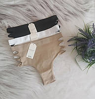 Жіночі труси американки з боковими вирізами мікрофібра 42-48р 3 кольори