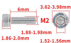 Гвинт із шестигранною головкою DIN912 M2*6 Болт із циліндричною головкою та внутрішнім шестигранником