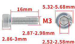 Гвинт із шестигранною головкою DIN912 M3*16 Болт із циліндричною головкою та внутрішнім шестигранником