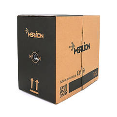 Кабель КВПЕ FTP (4*2*0.51) 4p 24 AWG, Merlion, (CCA), екран для внутр. робіт, 305 м, Grey, Corton BOX