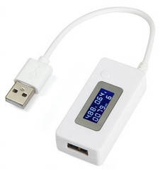 USB тестер KCX-017 напруги (3-7V) і струму (0-3 A) ємності заряджуваної батареї (0-19999mAh), White