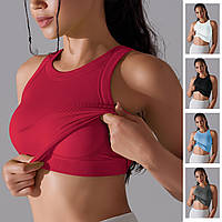 Спортивна Двошарова Майка-Топ з Додатковою Підтримкою, 6 Кольорів