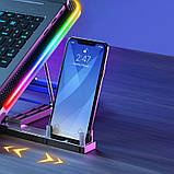 Підставка для ноутбука, що охолоджує, до 15.6" IceCoorel A9R Laptop Stand Blue RGB LED зі зміною нахилу чорна, фото 9