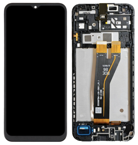 Дисплей (екран) для Samsung A146B Galaxy A14 5G, чорний, OEM, з передньою панеллю, фото 1