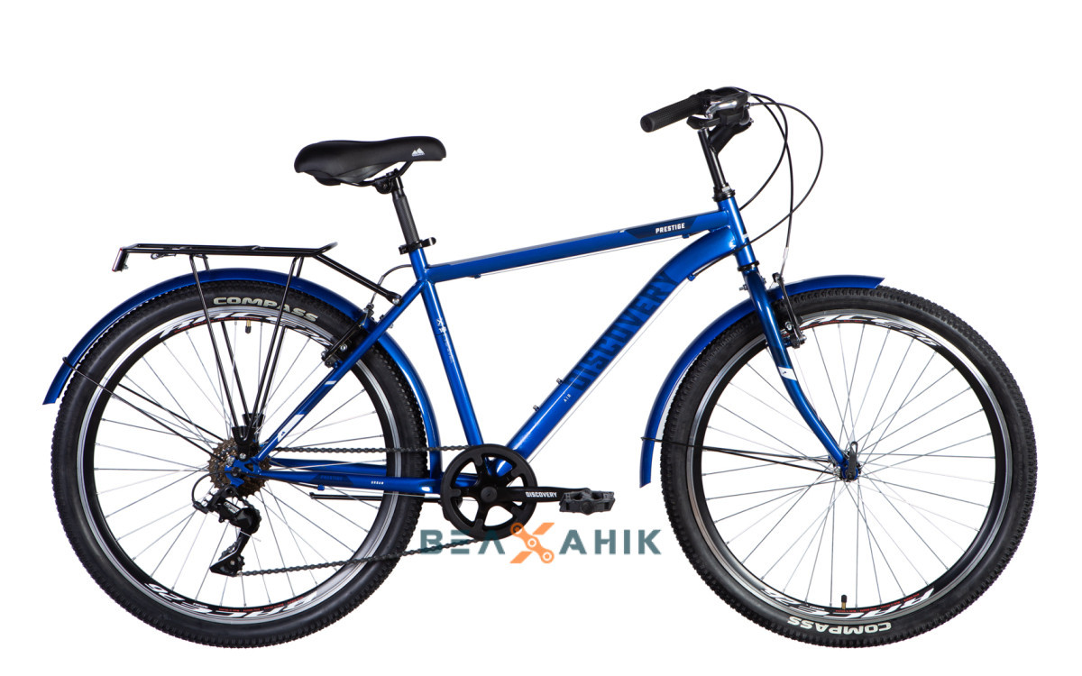 Велосипед 26/quot; Discovery PRESTIGE MAN Vbr (рама 18/quot;) з багажником синій, фото 1