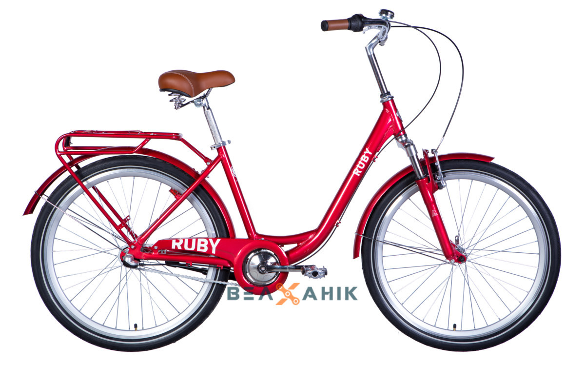 Велосипед 26/quot; Dorozhnik RUBY AM PH (рама 17/quot;) AL SHIMANO NEXUS з багажником червоний