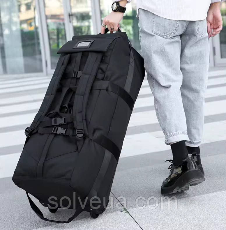 Сумка-рюкзак тактична на колесах 80л Чорна Solve KT6003802 solve, фото 1