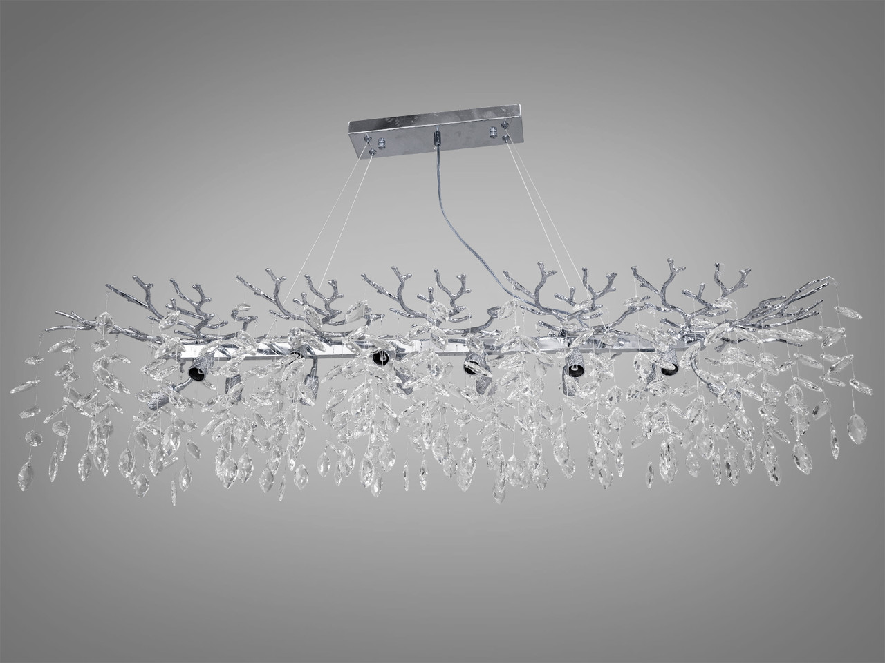 Сучасна кришталева люстра в серебрі 608-L1200CH, фото 1