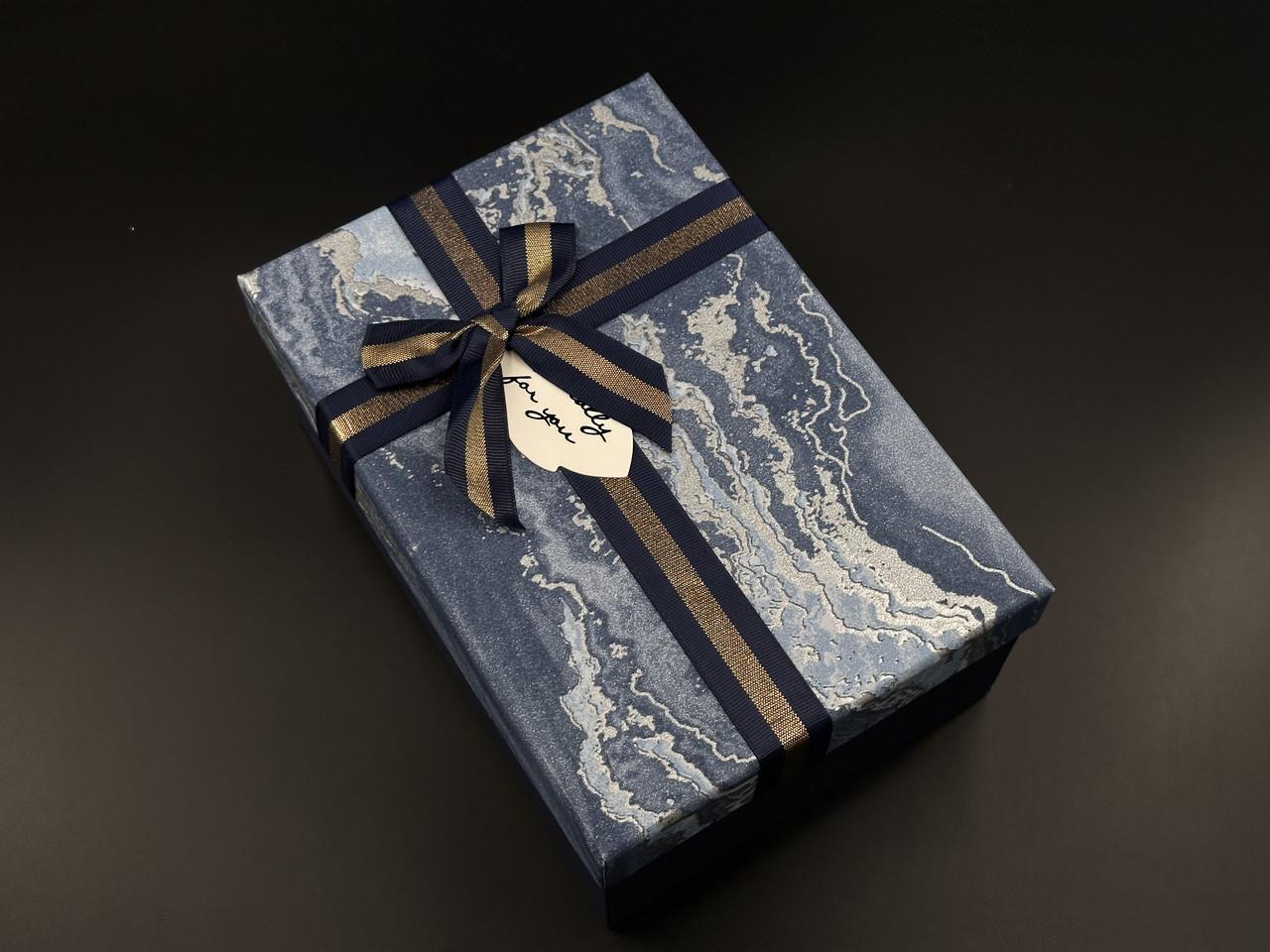 Коробка подарункова. 3шт/комплект. Колір синій. 23х16х10см.