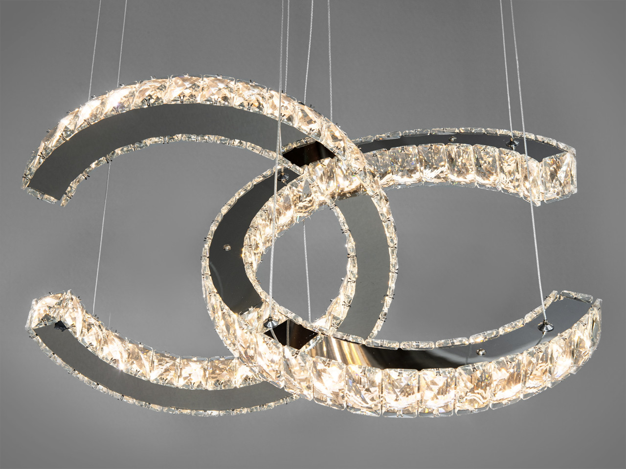 Світлодіодна підвісна кришталева люстра 7219/400+400HR, фото 1