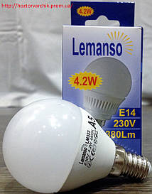 .Лампа світлодіодна Lemanso LED G45 Е14 4.2 W/шар/