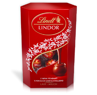 Шоколадні цукерки Lindt Lindor Cornet Milk (молочний шоколад лінд), 200 г.