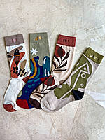Набор из 4 Пар Носков с Абстрактными Принтами