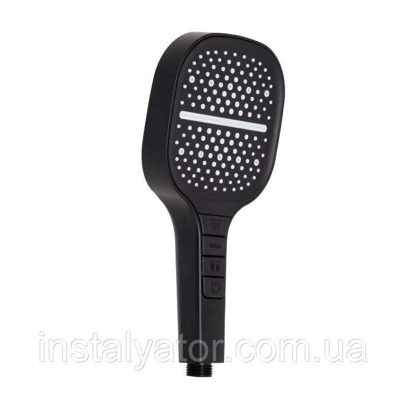 Лійка для ручного душу Qtap Rucni 130x130 мм QTRUC125BLM45957 Black Matt