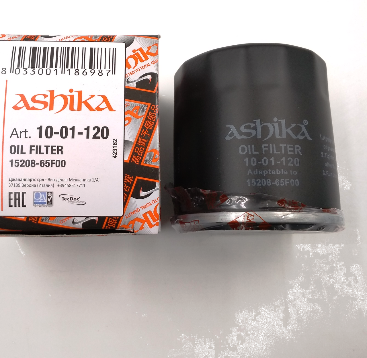 Фільтр масляний ASHIKA 10-01-120 Жук Мікра, Ноте Кашкай Тиида Ікс-Треіл 01-20