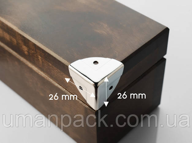 Куточок для меблів. Колір "нікель". 26х26мм