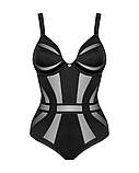 Боді з напівпрозорими вставками чорне "Chic Amoria" Obsessive (розмір XS/S), фото 5