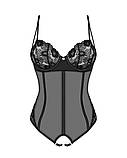 Боді з відкритим доступом чорне "Serena Love crotchless teddy" Obsessive (розмір XS/S), фото 5