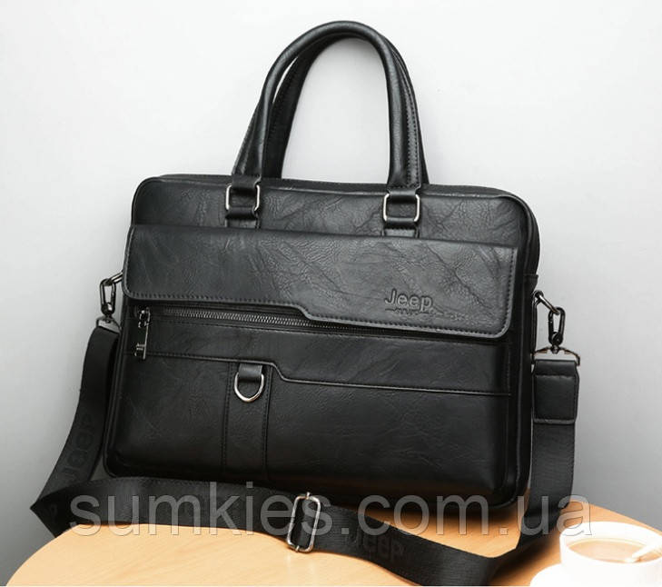 Стильний чоловічий діловий портфель для документів формат А4 чоловіча сумка для планшета ноутбука, фото 1