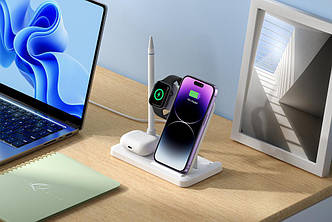 Бездротовий зарядний пристрій 3 в 1 XO WX033 білий