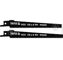 Полотно до шаблевої пили по дереву І=150мм, h=1.00 мм, 8 зубів, 2шт YATO