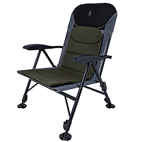 Крісло Туристичне Розкладне Bo-Camp Pike Black/Grey/Green (1204110) Кемпінгове Складне Крісло для риболовлі, фото 4