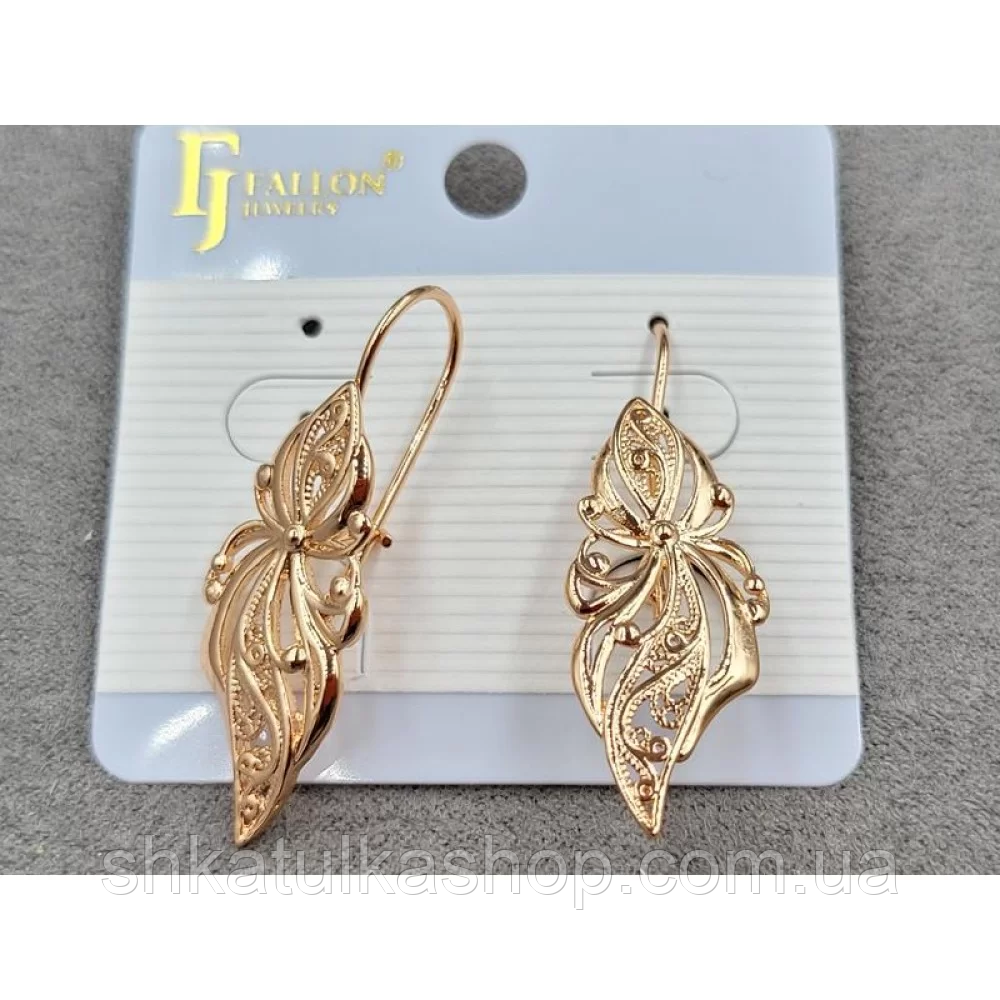 Сережки Fallon Jewelry 13*39мм, французький замок, фото 1