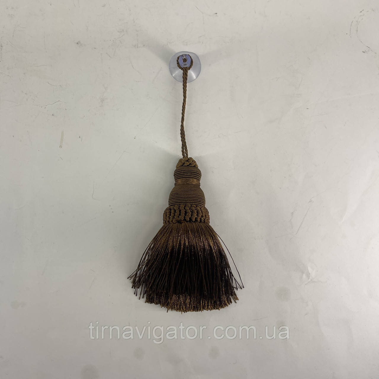 Китиця пензлик 23см коричнева (13см + 9.5см мотузка з присоскою), фото 1