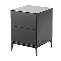 Пряма приліжкова тумба з двома шухлядами без ручок Alpha 1 Gray Gardi