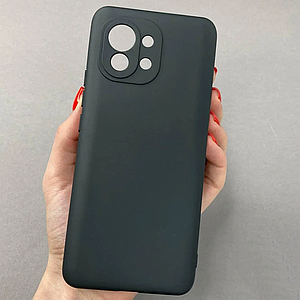 Чохол для Xiaomi Mi 11 силіконовий із захистом для камери чохол на телефон сяомі мі 11 чорний hlg