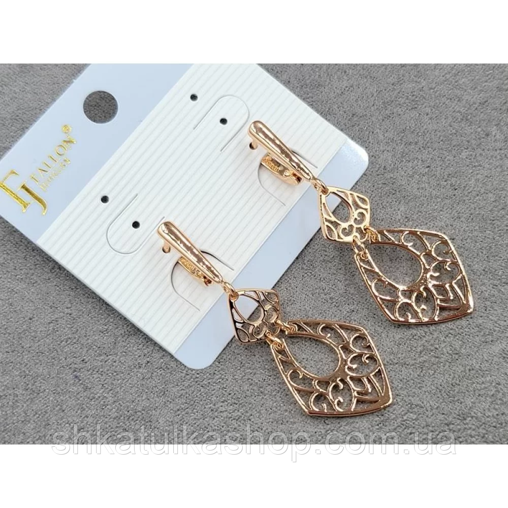 Сережки Fallon Jewelry 17*49мм, англійський замок, фото 1