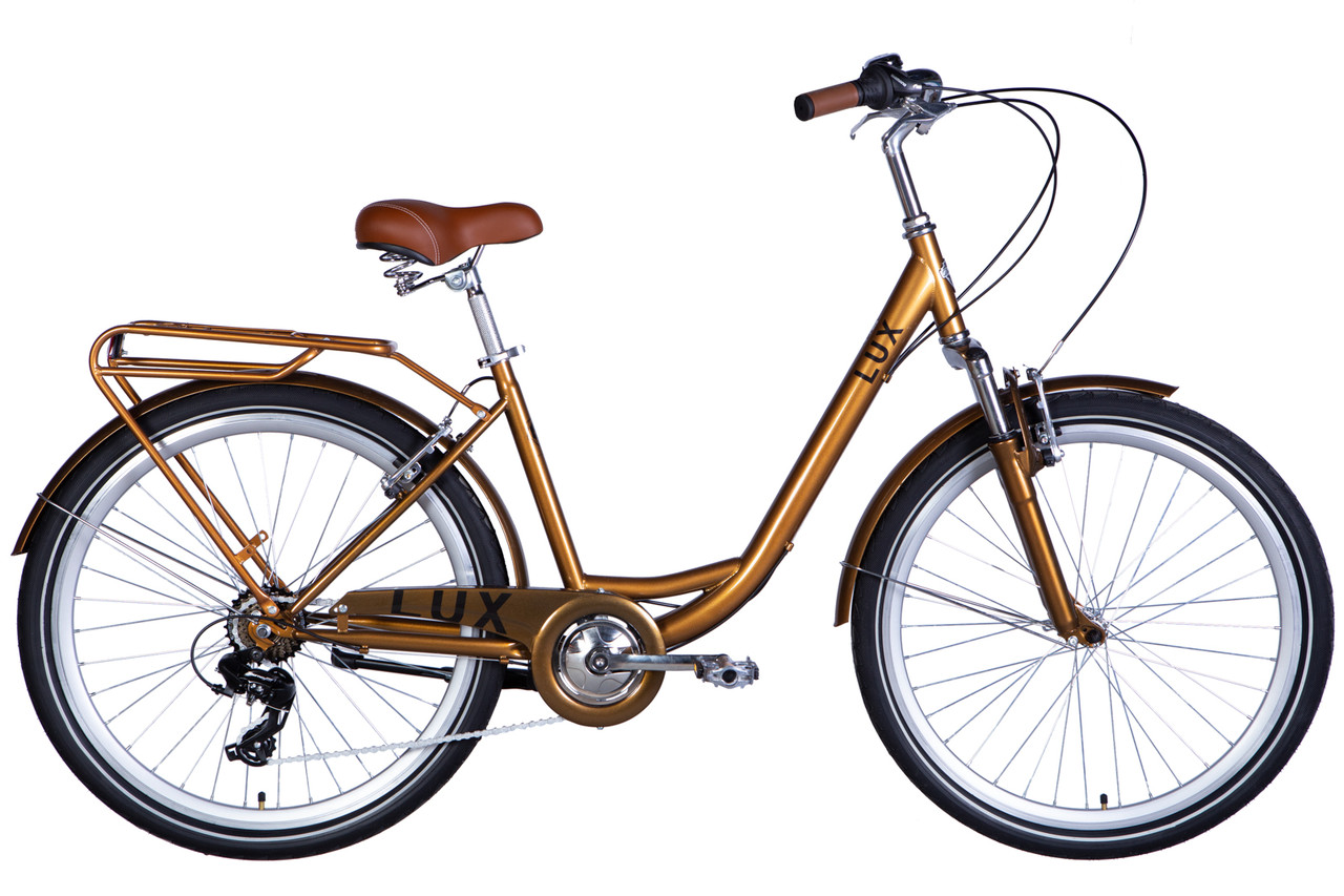 Велосипед ST 26" Dorozhnik LUX Vbr FR рама-17" бронзовий 2024 крила, крило пер., крило зад., підніжка, дзвоник, фото 1