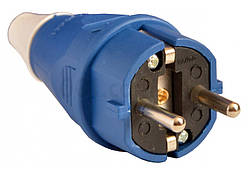 Вилка електрична переносна 16А/2 (012) 2P+PE 16 А 220 В IP44 синя ENERGIO 52143