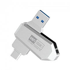 USB Flash Drive XO U50 USB3.0+Type C 32GB Колір Сталевий