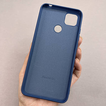 Чохол для Xiaomi Redmi 9C матовий з мікрофіброю щільний чохол на телефон сяомі редмі 9с темно-синій full, фото 3
