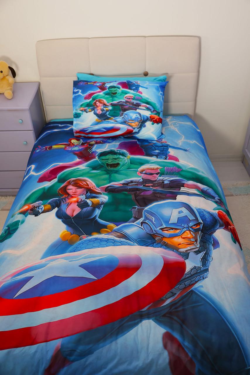 Дитяча постільна білизна Kayra Ranforse 160×220 Avengers Heroes